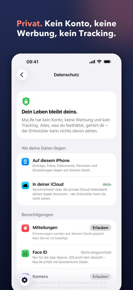 Privat. Kein Konto, keine Werbung, kein Tracking.